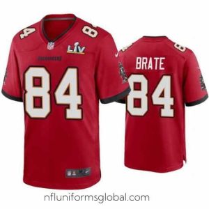 Stunning Cameron Brate Buccaneers Red Super Bowl Lv Game Jersey