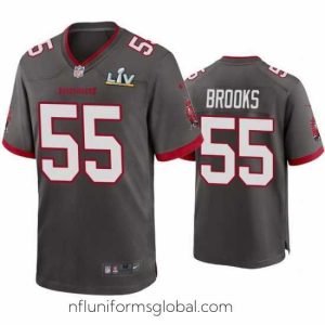 Exquisite Derrick Brooks Buccaneers Pewter Super Bowl Lv Game Jersey