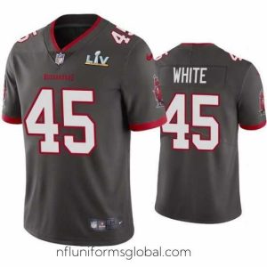 Exquisite Devin White Buccaneers Pewter Super Bowl Lv Vapor Limited Jersey