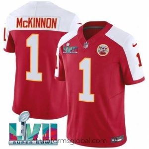 Divine Kansas City Chiefs 1 Jerick McKinnon Red 2023 F.U.S.E  With Super Bowl LVII Patch Vapor Untouchable Limited Stitched Jersey