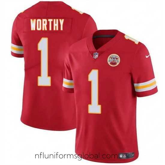 Stunning Kansas City Chiefs 1 Xavier Worthy Red 2024 Draft Vapor Untouchable Limited Stitched Football Jersey
