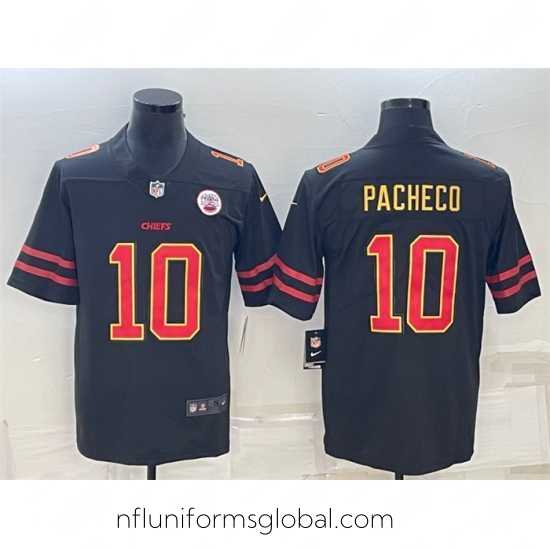 Alluring Kansas City Chiefs 10 Isiah Pacheco Black Red Gold Vapor Untouchable Limited Stitched Jersey