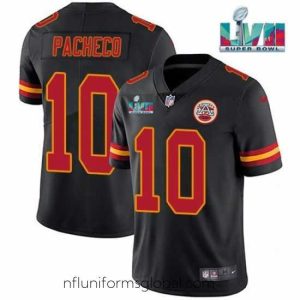 Sumptuous Kansas City Chiefs 10 Isiah Pacheco Black Super Bowl LVII Patch Vapor Untouchable Limited Stitched Jersey