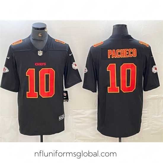 Stunning Kansas City Chiefs 10 Isiah Pacheco Black Vapor Untouchable Limited Stitched Football Jersey