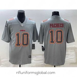 Gorgeous Kansas City Chiefs 10 Isiah Pacheco Gray Atmosphere Fashion Stitched Jersey