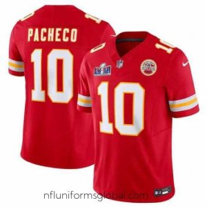 Sumptuous Kansas City Chiefs 10 Isiah Pacheco Red 2023 F.U.S.E  Vapor Untouchable Limited Stitched 2024 Super Bowl LVIII Jersey