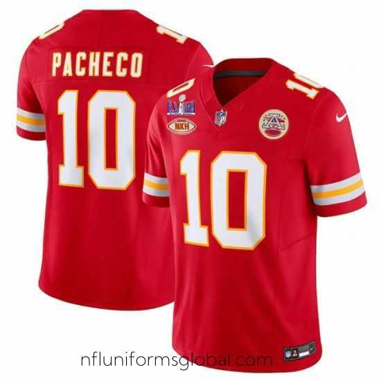 Enchanting Kansas City Chiefs 10 Isiah Pacheco Red F.U.S.E With NKH Patch And Super Bowl LVIII Patch Vapor Untouchable Limited Stitched Football Jersey