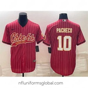 Exquisite Kansas City Chiefs 10 Isiah Pacheco Red With Patch Cool Base Stitched Baseball Jersey