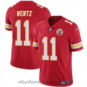 Stunning Kansas City Chiefs 11 Carson Wentz Red Vapor Untouchable Limited Stitched Football Jersey