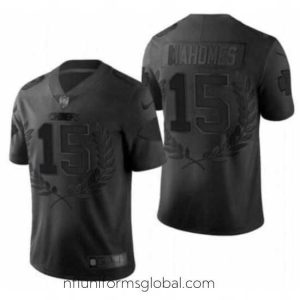 Alluring Kansas City Chiefs 15 Patrick Mahomes All Black Nike Limited NFL Jersey