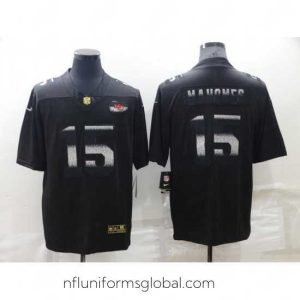 Enchanting Kansas City Chiefs 15 Patrick Mahomes Black Shadow Stitched Jersey