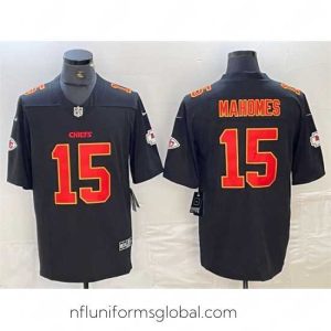 Alluring Kansas City Chiefs 15 Patrick Mahomes Black Vapor Untouchable Limited Stitched Football Jersey