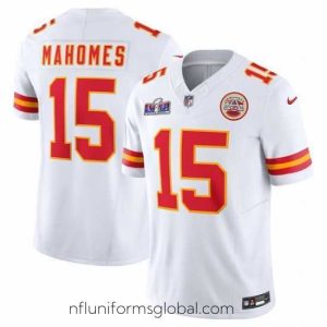 Alluring Kansas City Chiefs 15 Patrick Mahomes White 2023 F.U.S.E  Vapor Untouchable Limited Stitched 2024 Super Bowl LVIII Jersey