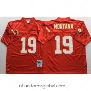 Ravishing Kansas City Chiefs 19 Joe Montana Red M&N Throwback Jersey