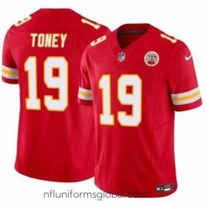 Divine Kansas City Chiefs 19 Kadarius Toney Red 2023 F.U.S.E  Vapor Untouchable Limited Stitched Jersey