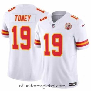 Enchanting Kansas City Chiefs 19 Kadarius Toney White 2023 F.U.S.E  Vapor Untouchable Limited Stitched Jersey