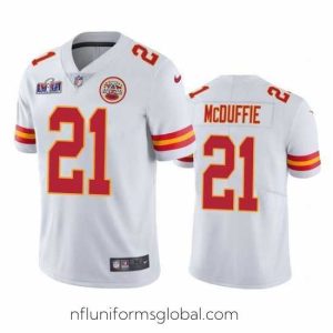 Captivating Kansas City Chiefs 21 Trent McDuffie White Vapor Untouchable Limited Stitched Football 2024 Super Bowl LVIII Jersey
