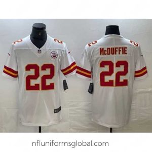 Captivating Kansas City Chiefs 22 Trent McDuffie White Vapor Untouchable Limited Stitched Football Jersey