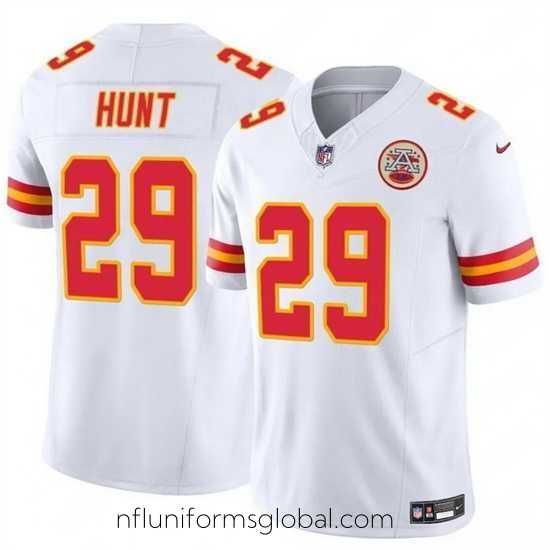 Captivating Kansas City Chiefs 29 Kareem Hunt White 2024 F.U.S.E Vapor Untouchable Limited Stitched Football Jersey