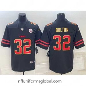 Exquisite Kansas City Chiefs 32 Nick Bolton Black Red Gold Vapor Untouchable Limited Stitched Jersey