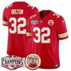 Stunning Kansas City Chiefs 32 Nick Bolton Red F.U.S.E  2024 AFC West Division Champions Vapor Limited Stitched Football Jersey