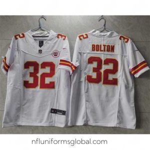 Exquisite Kansas City Chiefs 32 Nick Bolton White 2023 F.U.S.E Vapor Untouchable Limited Stitched Jersey