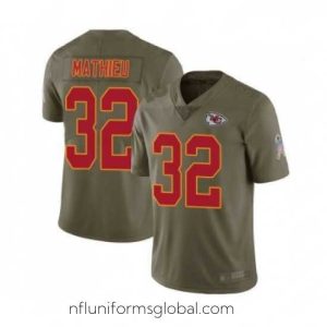 Divine Kansas City Chiefs 32 Tyrann Mathieu Limited Olive 2017 Salute to Service Football Jersey