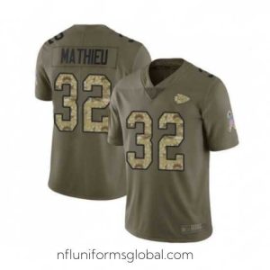 Gorgeous Kansas City Chiefs 32 Tyrann Mathieu Limited Olive Camo 2017 Salute to Service Football Jersey