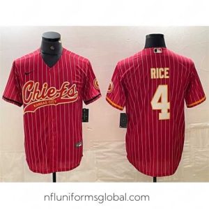 Gorgeous Kansas City Chiefs 4 Rashee Rice Red Cool Base Stitched Baseball Jersey