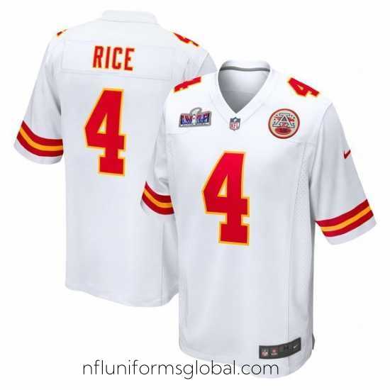 Exquisite Kansas City Chiefs 4 Rashee Rice White 2023 F.U.S.E Vapor Untouchable Limited Stitched 2024 Super Bowl LVIII Jersey