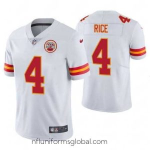 Exquisite Kansas City Chiefs 4 Rashee Rice White Vapor Untouchable Limited Stitched Football Jersey