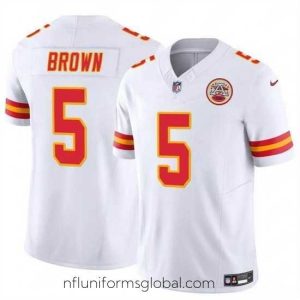 Ravishing Kansas City Chiefs 5 Hollywood Brown White 2023 F.U.S.E Vapor Untouchable Limited Stitched Football Jersey