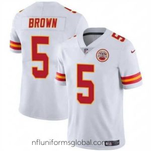 Divine Kansas City Chiefs 5 Hollywood Brown White Vapor Untouchable Limited Stitched Football Jersey