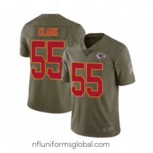 Gorgeous Kansas City Chiefs 55 Frank Clark Limited Olive 2017 Salute to Service Football Jersey