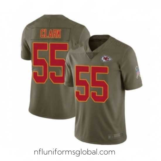 Gorgeous Kansas City Chiefs 55 Frank Clark Limited Olive 2017 Salute to Service Football Jersey