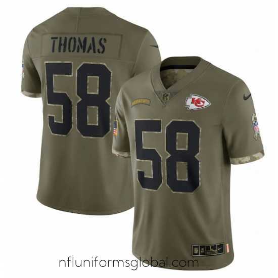 Stunning Kansas City Chiefs 58 Derrick Thomas Olive 2022 Salute To Service Limited Stitched Jersey