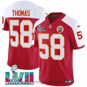 Stunning Kansas City Chiefs 58 Derrick Thomas Red 2023 F.U.S.E  With Super Bowl LVII Patch Vapor Untouchable Limited Stitched Jersey