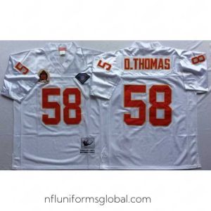Divine Kansas City Chiefs 58 Derrick Thomas White M&N Throwback Jersey