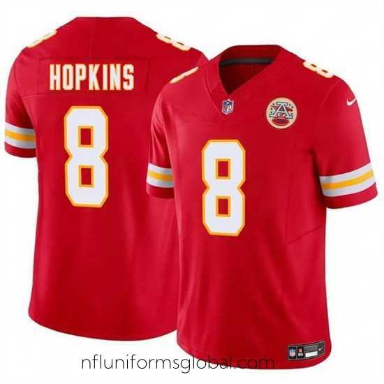 Stunning Kansas City Chiefs 8 DeAndre Hopkins Red 2024 F.U.S.E Vapor Untouchable Limited Stitched Football Jersey