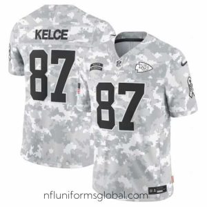 Ravishing Kansas City Chiefs 87 Travis Kelce 2024 Arctic Camo Salute To Service Limited Stitched Football Jersey