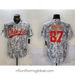 Ravishing Kansas City Chiefs 87 Travis Kelce 2024 Arctic Camo Salute To Service Stitched Baseball Jersey