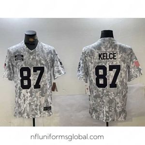 Irresistible Kansas City Chiefs 87 Travis Kelce 2024 F.U.S.E Arctic Camo Salute To Service Limited Stitched Football Jersey