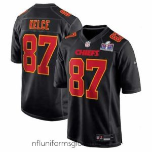 Irresistible Kansas City Chiefs 87 Travis Kelce Black 2024 Super Bowl LVIII Patch Limited Stitched Game Jersey