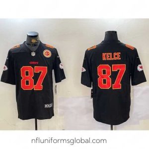 Gorgeous Kansas City Chiefs 87 Travis Kelce Black F.U.S.E Vapor Untouchable Limited Stitched Football Jersey