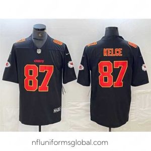 Gorgeous Kansas City Chiefs 87 Travis Kelce Black Vapor Untouchable Limited Stitched Football Jersey