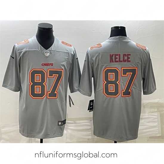 Exquisite Kansas City Chiefs 87 Travis Kelce Gray Atmosphere Fashion Stitched Jersey