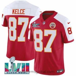 Stunning Kansas City Chiefs 87 Travis Kelce Red 2023 F.U.S.E  With Super Bowl LVII Patch Vapor Untouchable Limited Stitched Jersey