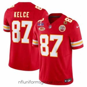 Sumptuous Kansas City Chiefs 87 Travis Kelce Red F.U.S.E  With NKH Patch And Super Bowl LVIII Patch Vapor Untouchable Limited Stitched Football Jersey