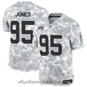 Exquisite Kansas City Chiefs 95 Chris Jones 2024 F.U.S.E Arctic Camo Salute To Service Limited Stitched Football Jersey