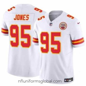 Exquisite Kansas City Chiefs 95 Chris Jones White 2024 F.U.S.E Vapor Untouchable Limited Stitched Football Jersey